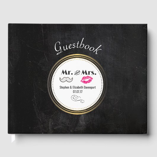 口ひげと唇とミセス・ブラック&金ゴールド結婚ズ ゲストブック (正面)