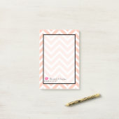 口ひげと唇の桃のシェブロン結婚ズ ポストイット (デスク上)