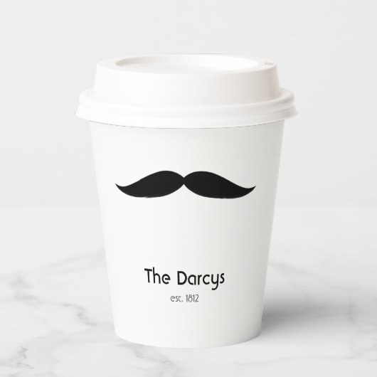 口ひげと唇カップル紙カップ 紙コップ (正面)