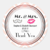 口ひげと唇ミセス結婚の感謝 ラウンドシール (正面)