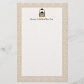 口ひげと帽子を持つフクロウ 便箋 (正面)