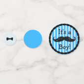 口ひげと弓ネクタイ男の子の赤ちゃんシャワー紙吹雪 コンフェッティ (正面)