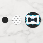 口ひげと弓ネクタイ男の子の赤ちゃんシャワー紙吹雪 コンフェッティ (裏面)