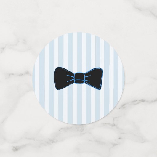 口ひげと弓ネクタイ男の子の赤ちゃんシャワー紙吹雪 コンフェッティ (スモール正面)