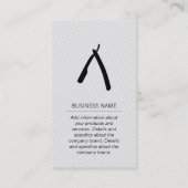 口ひげと理容師ブレードと理容師ポール 名刺 (裏面)