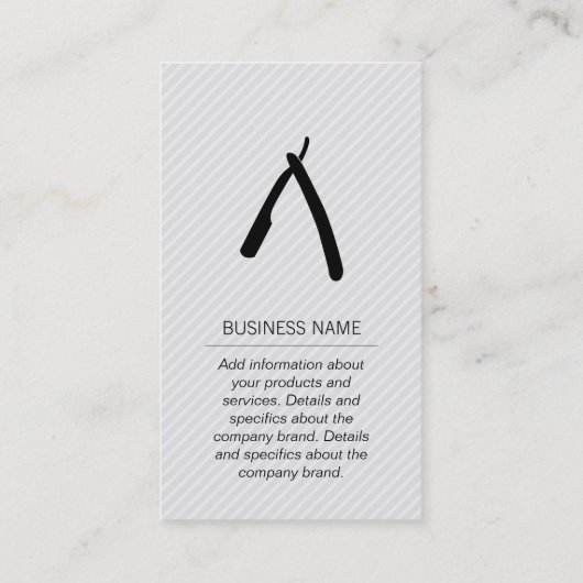 口ひげと理容師ブレードと理容師ポール 名刺 (裏面)