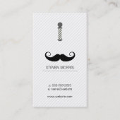 口ひげと理容師ブレードと理容師ポール 名刺 (正面)