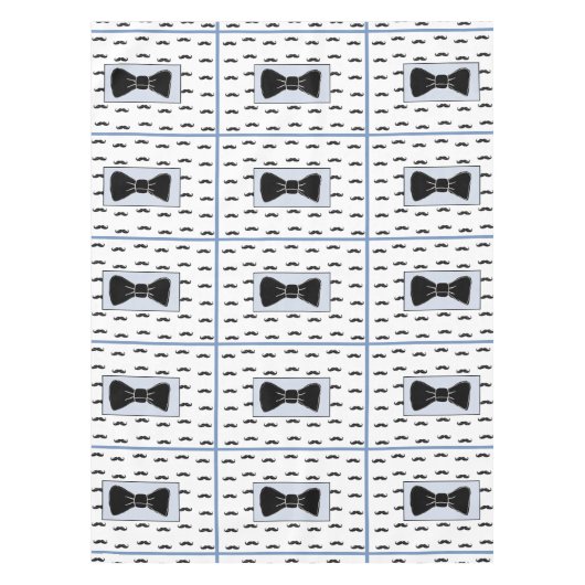 口ひげと蝶ネクタイのテーブルクロス テーブルクロス (正面)