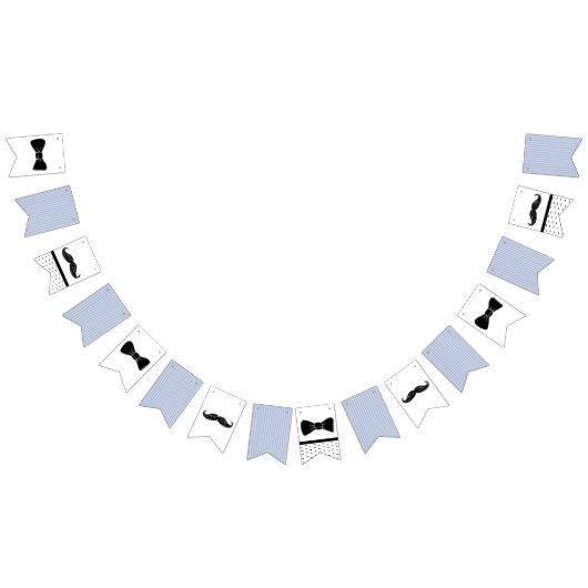 口ひげと蝶ネクタイのバナー バンティングフラッグ (全)