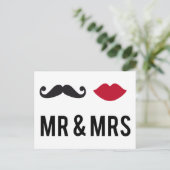 口ひげと赤い唇の夫妻 ポストカード (スタンド正面)