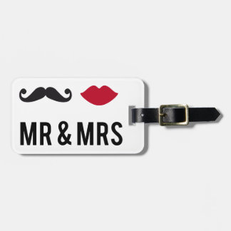 口ひげと赤い唇の夫妻 ラゲッジタグ
