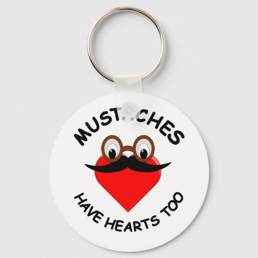 口ひげにもハート キーホルダー (正面)