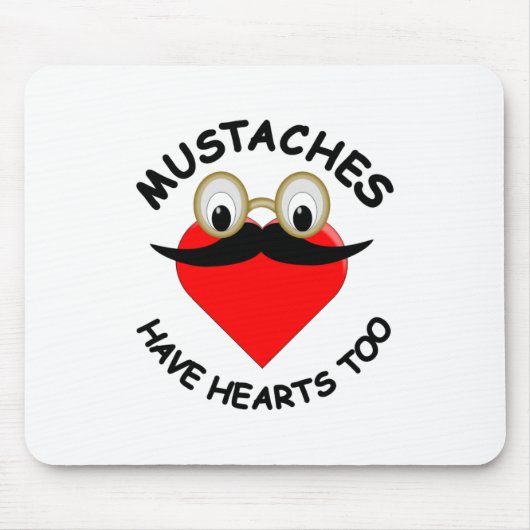 口ひげにもハート マウスパッド (正面)