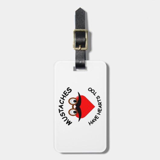 口ひげにもハート ラゲッジタグ (正面縦)