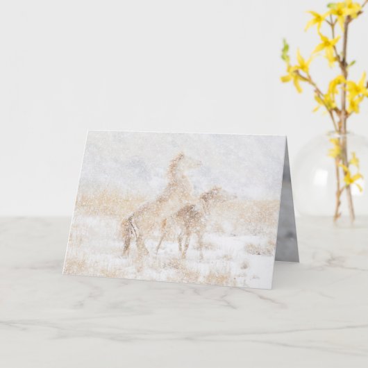 口ひげのあいさつカードの雪の日 カード (黄色い花)