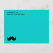 口ひげのある2つのトップハットが日付カードを保存 案内ポストカード (裏面)