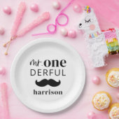 口ひげのあるMr.Onederfulの名前 ペーパープレート (パーティー)