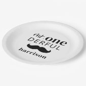 口ひげのあるMr.Onederfulの名前 ペーパープレート (アングル)