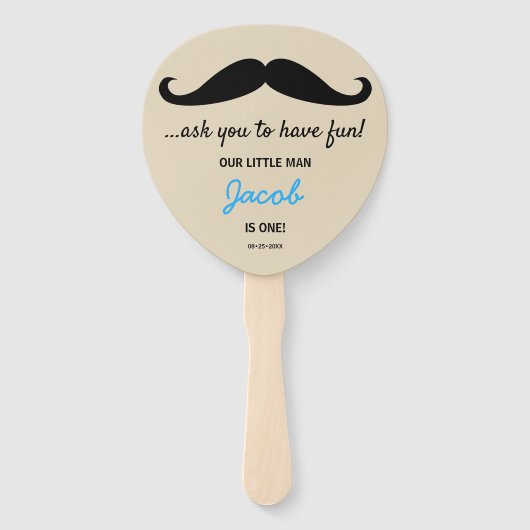 口ひげのおもしろいの小さな男は一カスタム人 ハンドファン (裏面)