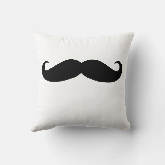 口ひげのアメリカ人のMoJoの粋で黒い枕 クッション (裏面)