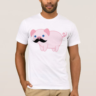 口ひげのブタ Tシャツ