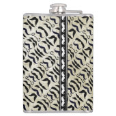 口ひげのリネンのテクスチャのパーソナライズされた背景 フラスク (裏面)