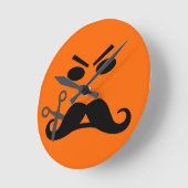 口ひげの壁掛け時計 ラウンド壁時計 (傾斜)