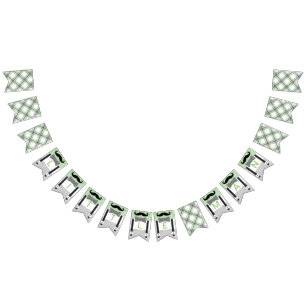 口ひげの小さな男の緑の灰色の男の赤ちゃんシャワー バンティングフラッグ