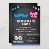 口ひげまたは弓ジェンダーの表示パーティー 招待状 (正面/裏面)