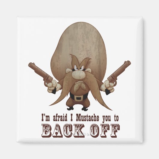 口ひげを口にして後ろへ下がる マグネット (正面)