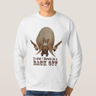 口ひげを口にして後ろへ下がる Tシャツ