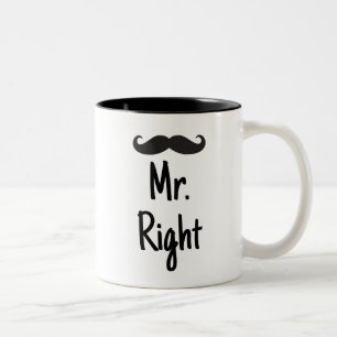 口ひげを持つ氏Right ツートーンマグカップ