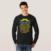 口ひげを褒める顔の髪のユーモアのジョークの男性 Tシャツ (正面フル)