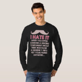 口ひげを褒める顔の髪のユーモアのジョークの男性 Tシャツ (正面フル)