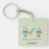 口ひげキャラクター付き自乾式の医療ユーモア キーホルダー (正面)