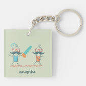 口ひげキャラクター付き自乾式の医療ユーモア キーホルダー (裏面)