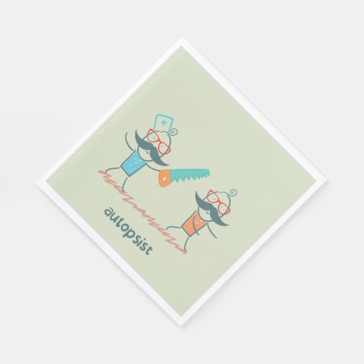 口ひげキャラクター付き自乾式の医療ユーモア スタンダードランチョンナプキン (角)