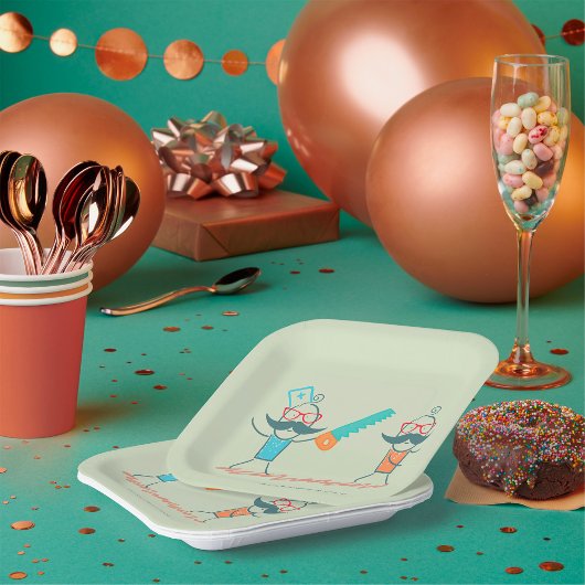 口ひげキャラクター付き自乾式の医療ユーモア ペーパープレート