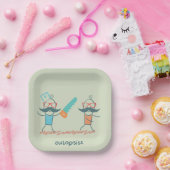 口ひげキャラクター付き自乾式の医療ユーモア ペーパープレート (パーティー)