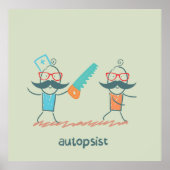 口ひげキャラクター付き自乾式の医療ユーモア ポスター (正面)