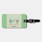 口ひげキャラクター付き自乾式の医療ユーモア ラゲッジタグ (正面横)