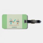 口ひげキャラクター付き自乾式の医療ユーモア ラゲッジタグ (裏面横)