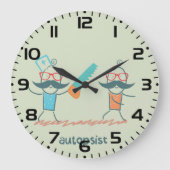 口ひげキャラクター付き自乾式の医療ユーモア ラージ壁時計 (正面)