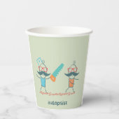 口ひげキャラクター付き自乾式の医療ユーモア 紙コップ (正面)