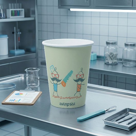 口ひげキャラクター付き自乾式の医療ユーモア 紙コップ