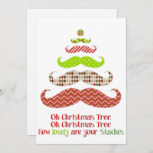 口ひげクリスマスツリーホリデーカード シーズンカード (正面/裏面)