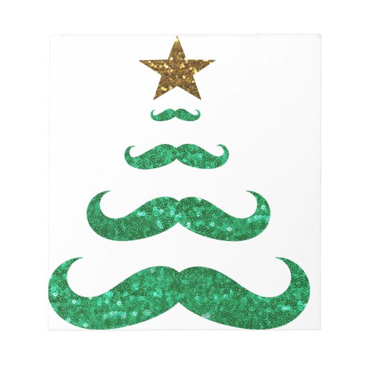 口ひげクリスマスツリー ノートパッド (正面)