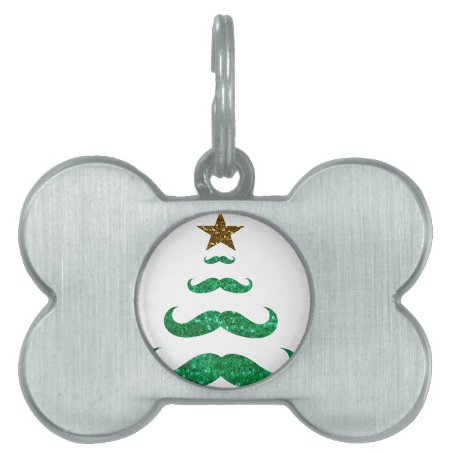 口ひげクリスマスツリー ペットネームタグ (正面)