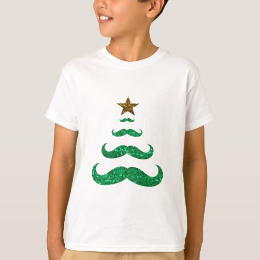 口ひげクリスマスツリー Tシャツ (正面)