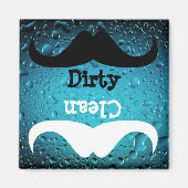 口ひげクリーン汚れた青い水滴食洗機 マグネット (正面)